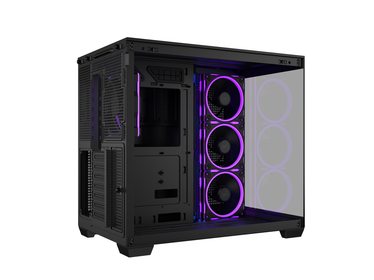 Alt View 8. ASUS - ASUS A32 PLUS ATX Case, 360mm Radiator, 420mm GPU, Dual-Chamber Cooling, 4 ARGB Fans - Black.