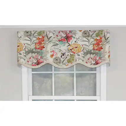 Front. RLF Home - RLF Home Kira Ruffle Provance 3" Rod Pocket Valance 50" x 16" Multicolor - Multi.