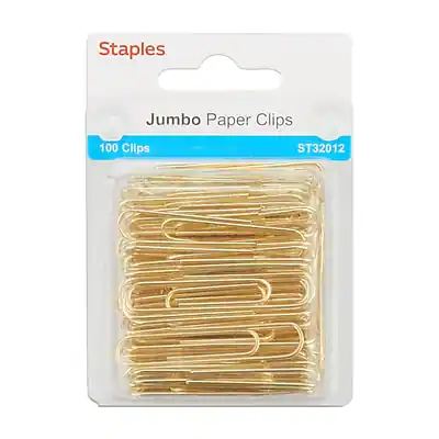 Staples Jumbo Paper Clips, 100/Pack Gold ST32012/32012 - Best Buy