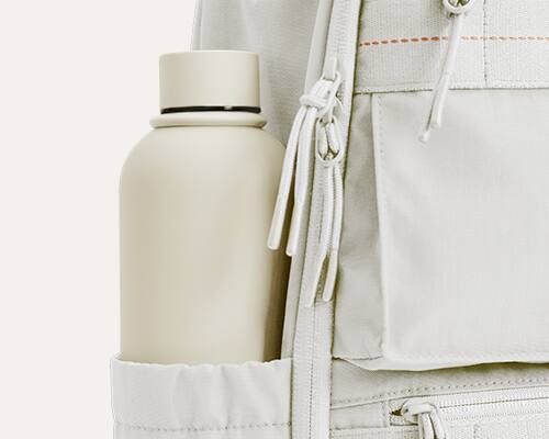 Alt View 4. Bagsmart - Moss 22L Backpack, 180° Full-Opening Work & Commute Daypack with 15.6" Laptop Sleeve for Daily Use - Dew White.
