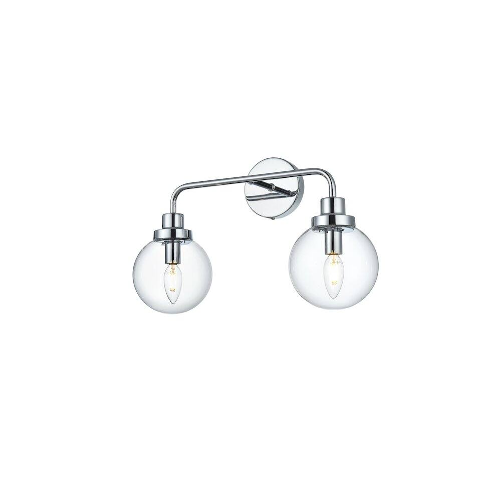 Left. Living District - Hanson 19 inch Wall Sconce in Chrome - Chrome And Clear.