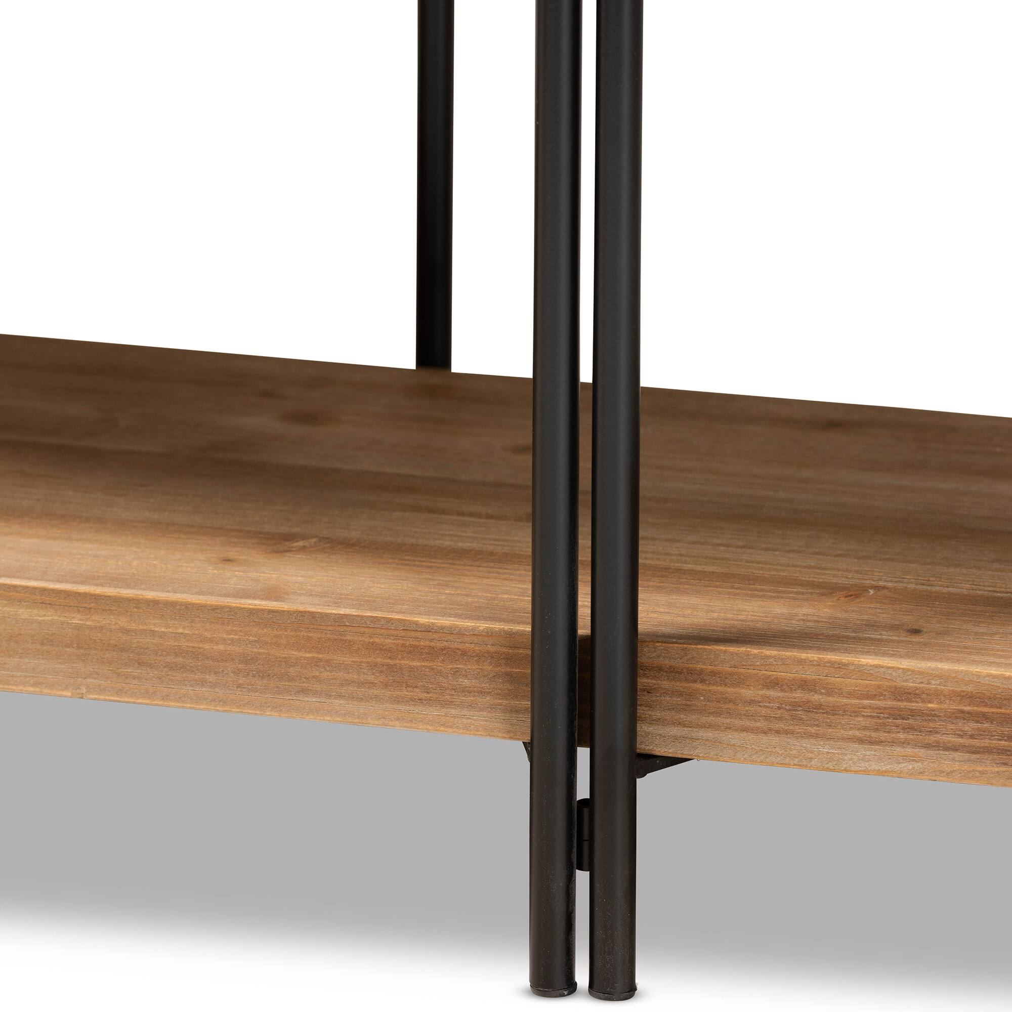 Alt View 1. Baxton Studio - Tarah Modern Rustic and Industrial Finished Wood and Finished Metal Console Table - Natural Brown/Black.