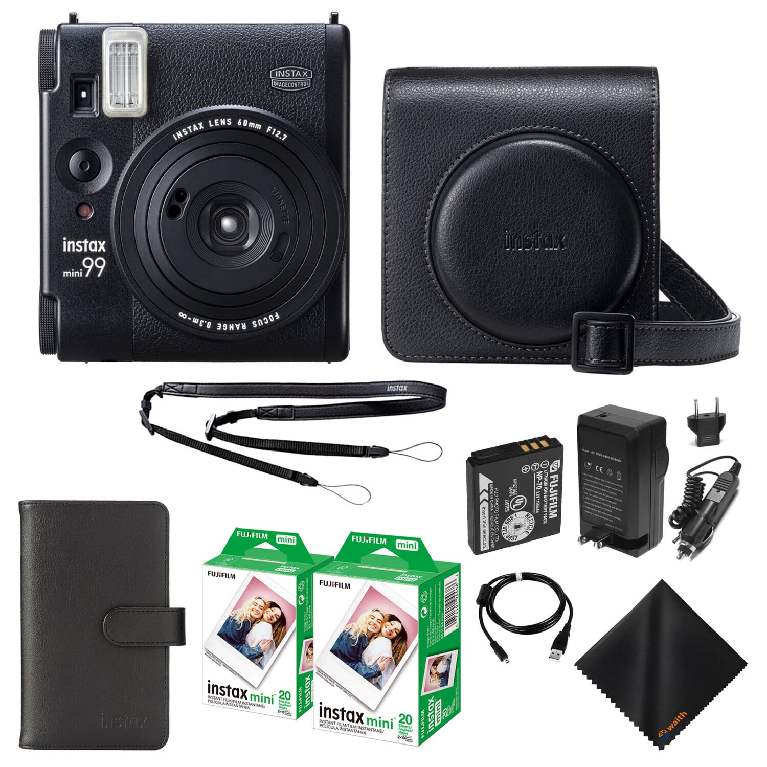 Fujifilm - Instax Mini 99 Instant Film Camera +Case +Album + 40 Film (Bundle)