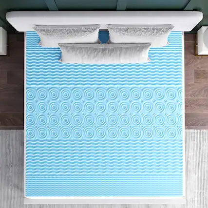 Front. Emma + Oliver - Astor Memory Foam Mattress Topper with Cooling Gel Infused, CertiPUR-US Certified Foam and 5-Zone Support - Green.