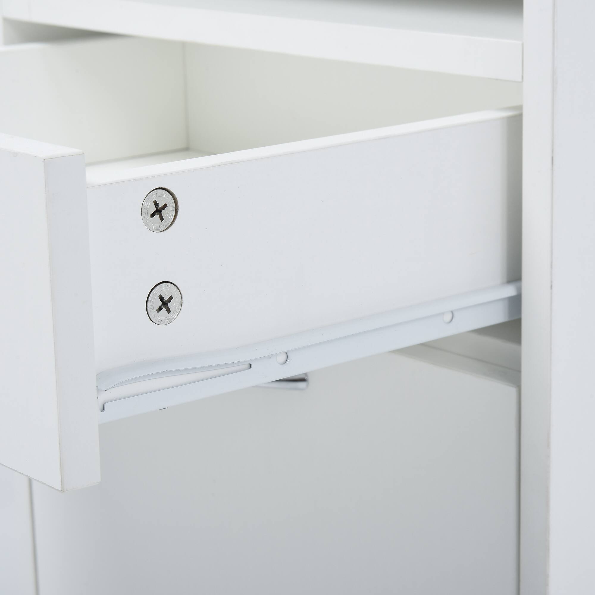 Alt View 8. Homcom - Mobile Storage Cabinet Organizer with Drawer and Cabinet, Printer Stand with Castors.