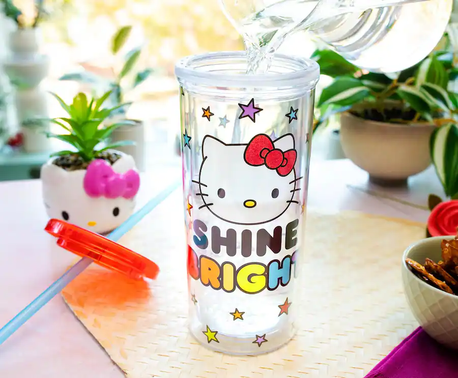 Silver Buffalo Sanrio Hello Kitty Shine Bright Carnival Cup With Lid ...