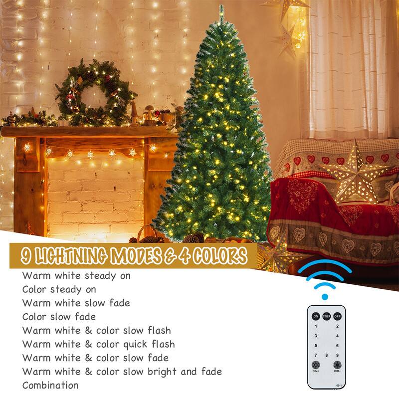 9 LIGHTNING MODES & 4 COLORS

Warm white steady on  
Color steady on  
Warm white slow fade  
Color slow fade  
Warm white & color slow flash  
Warm white & color quick flash  
Warm white & color slow fade  
Warm white & color slow bright and fade  
Combination  

ON TIMER OFF  
1 2 3 4 5 6 7 8  
DM* DM- 05-1