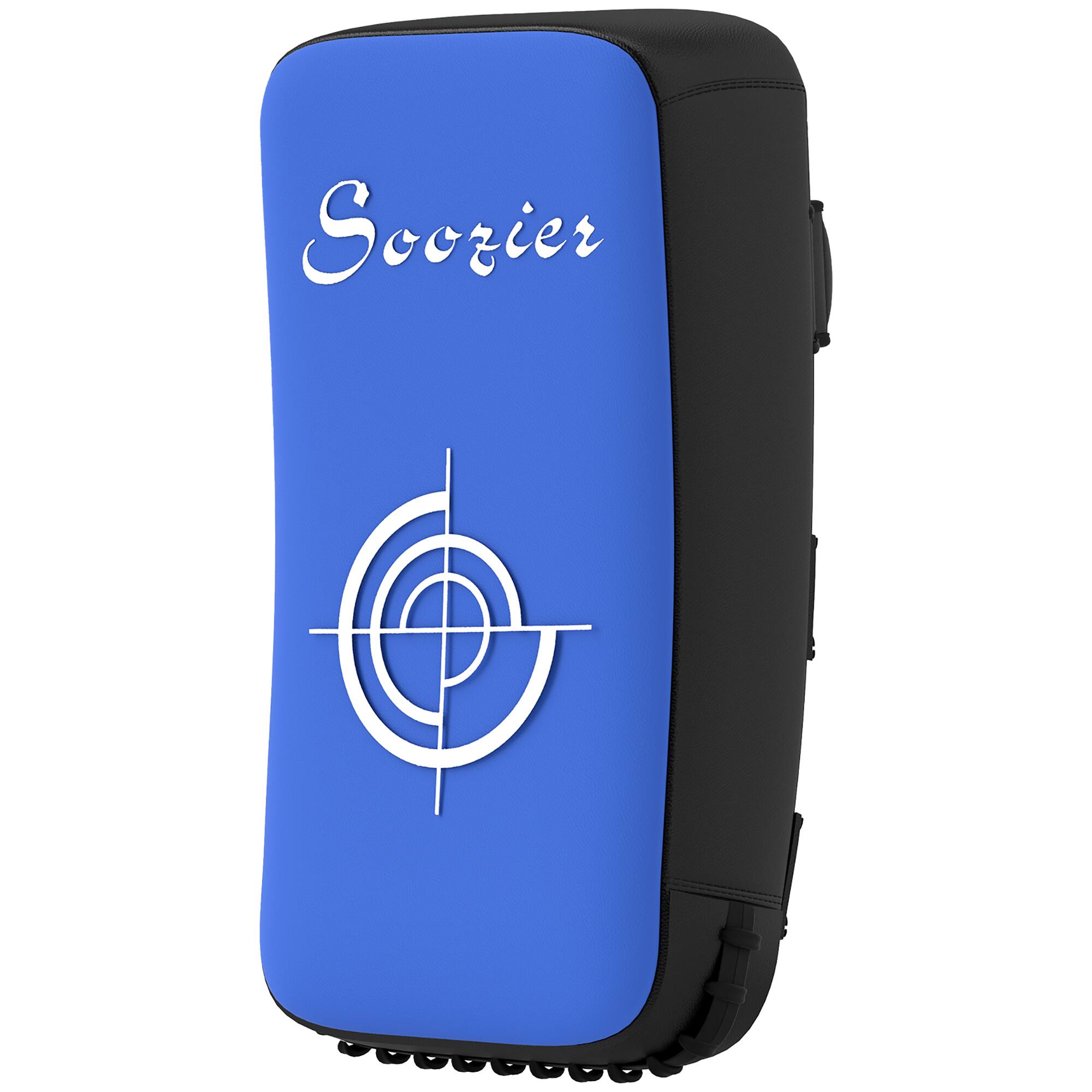 Front. Soozier - in Muay Thai Kick Shield Punching Pad, Kick Shield for Martial Arts, Karate, Kickboxing - Blue.