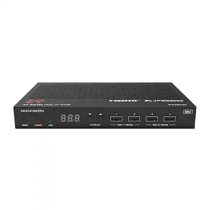 X4UH-KVM-ERX
HDMI & JPEG2000
8.8.8.
RESET POWER LINK CH SELECT
USB 1.1 DEVICE
USB 2.0 DEVICE
DEC