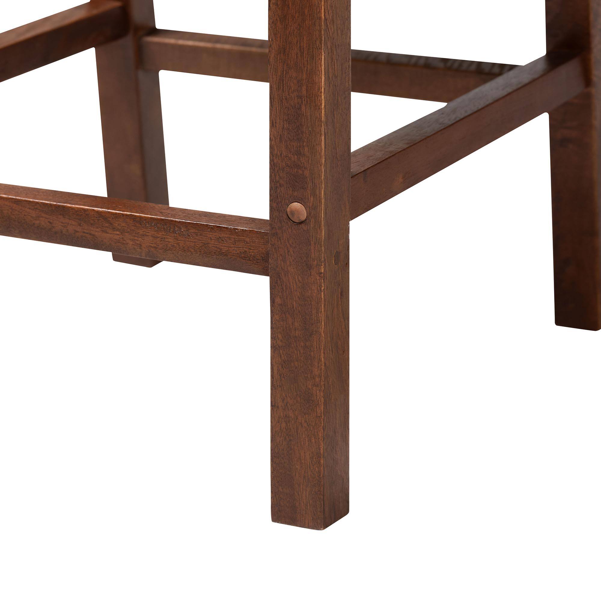 Alt View 1. bali & pari - Cordoba Bohemian Natural Seagrass and Mahogany Wood 2-Piece Counter Stool Set - Natural Seagrass/Teak.