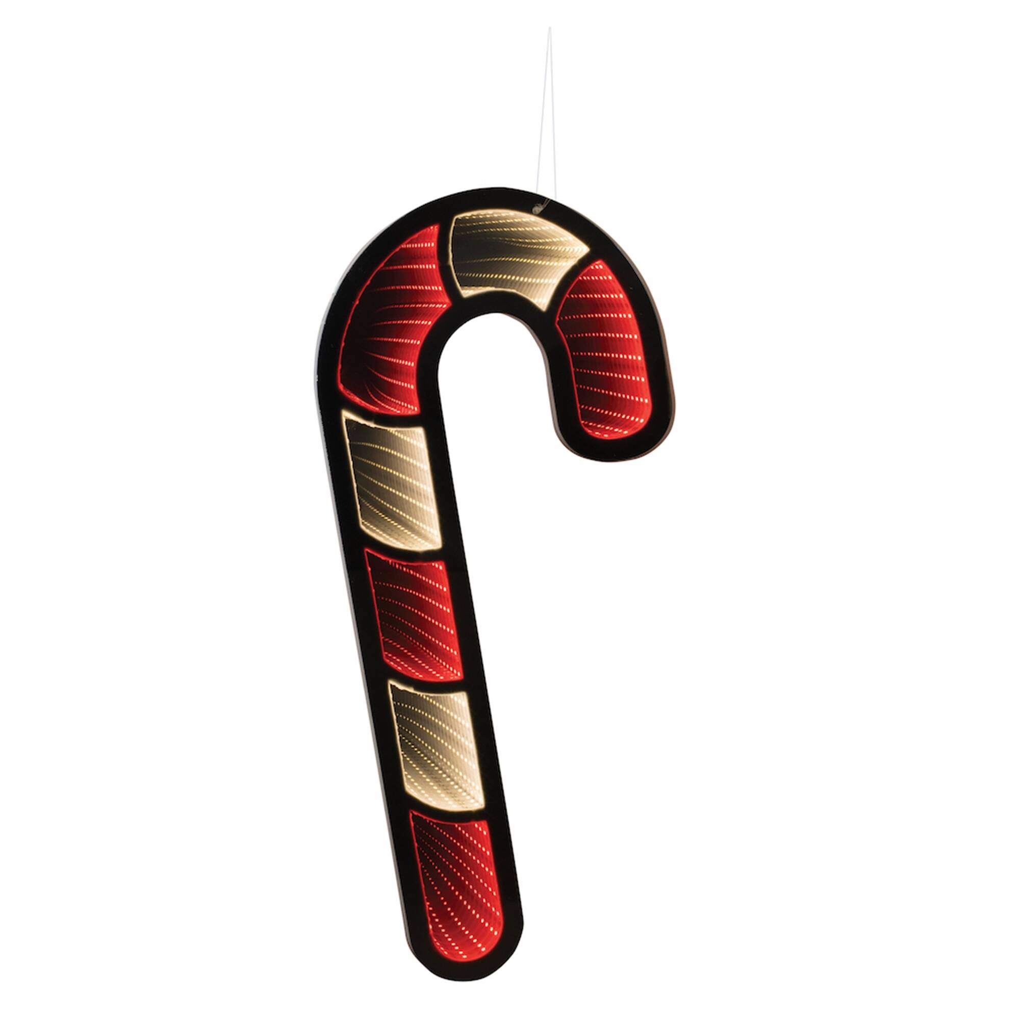 Front. BreeBe - Holiday Candy Cane Ekko Light Display 23.5"H - Red, White.