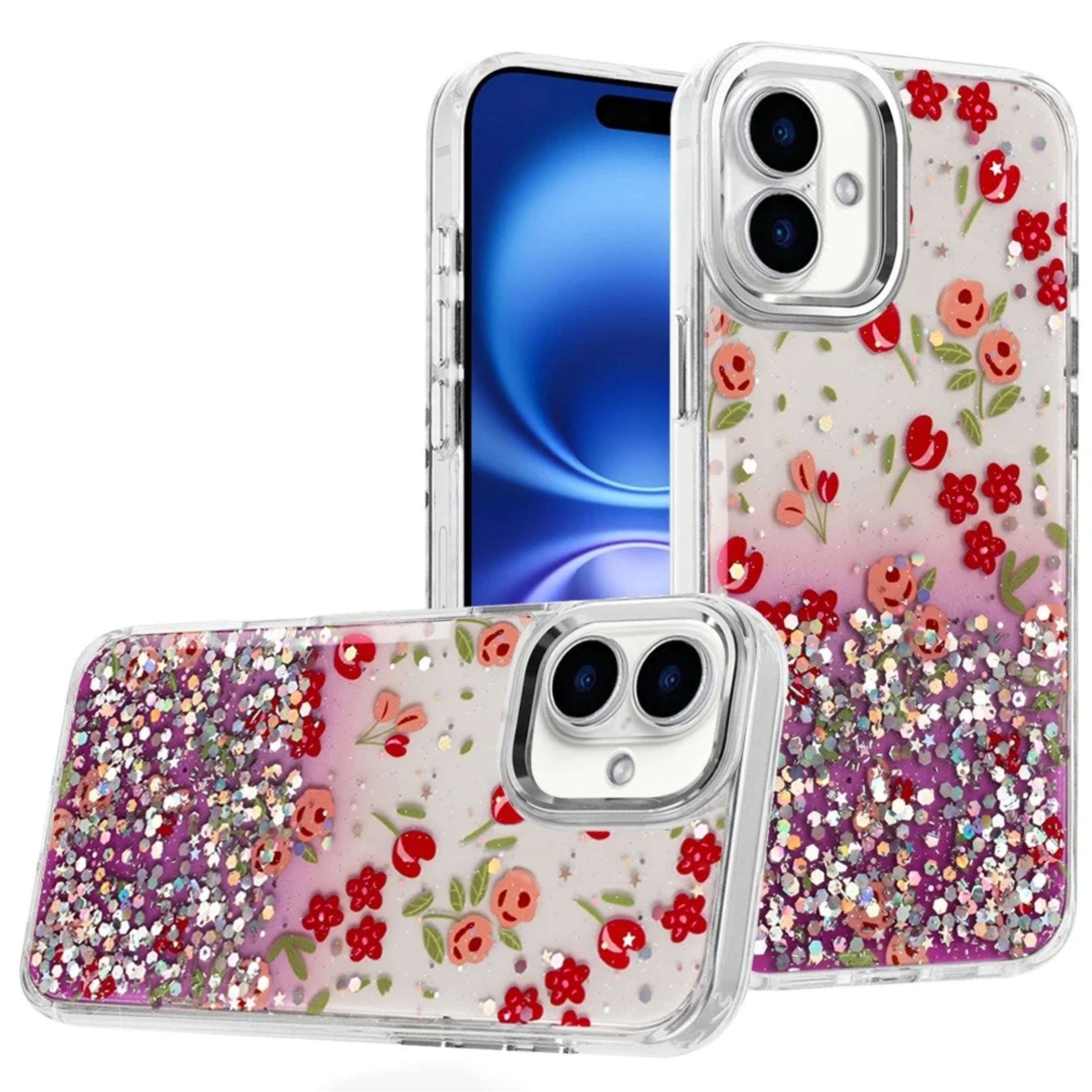 Kitcheniva - Cute In Mold Design Cover Metallic Buttons Plus Tempered Glass For iPhone 17 5 - Multicolor price history on PriceWatchPro
