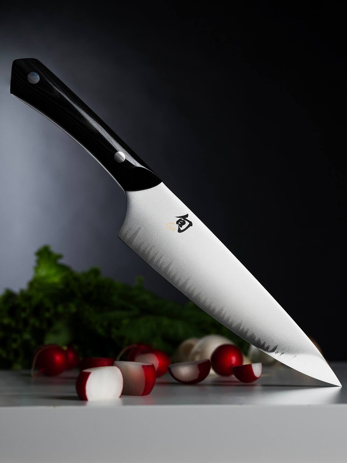 Alt View 4. Shun - Narukami 8 Inch Chef's Knife - Silver.