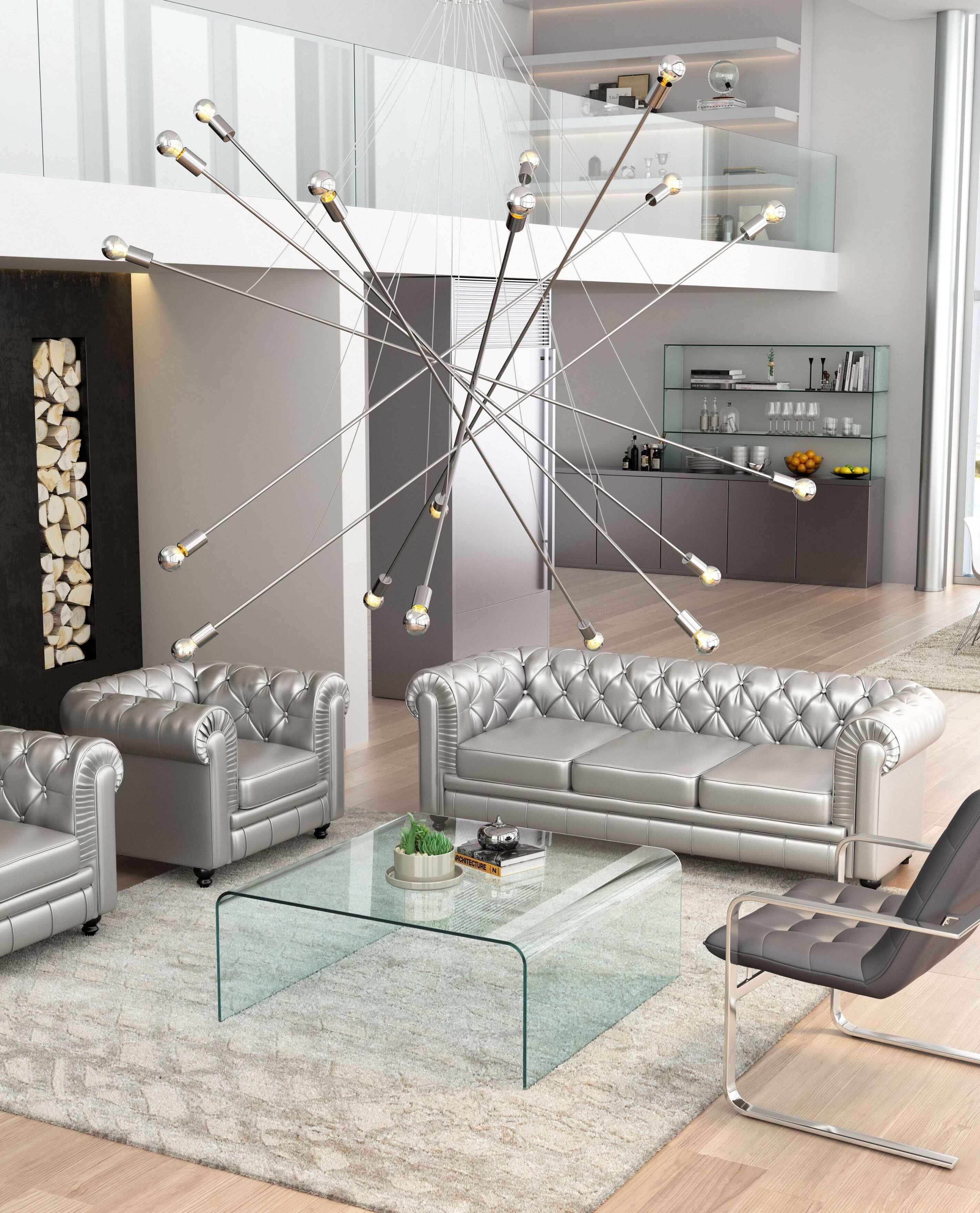 Angle. Hivvago - Belief Ceiling Lamp Chrome - Chrome.