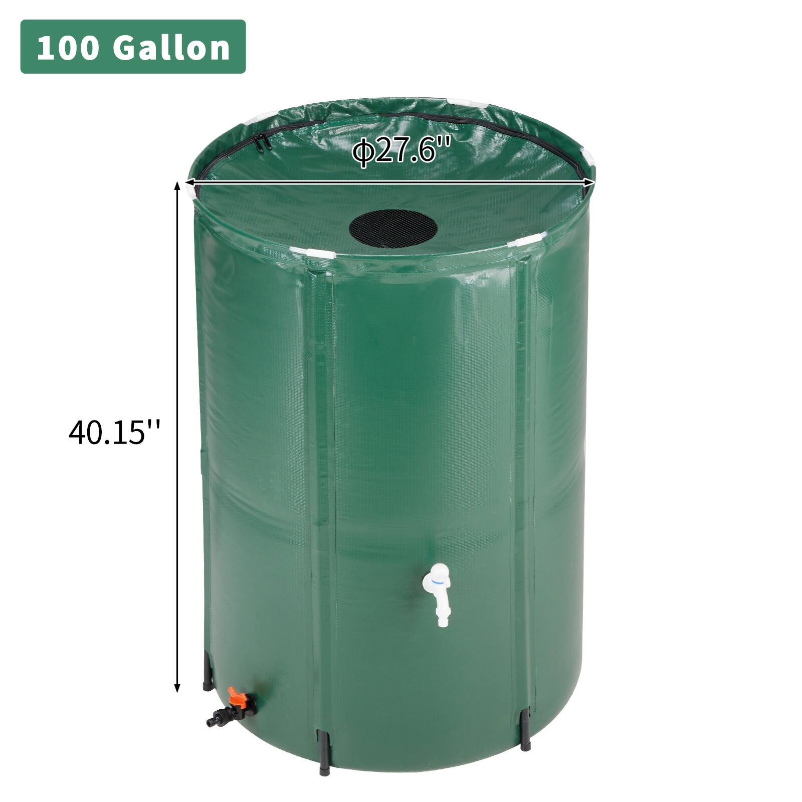 Alt View 1. Winado - 100 Gallon Rain Barrel Foldable Portable Water Collector Storage Outdoor Supply - Green.