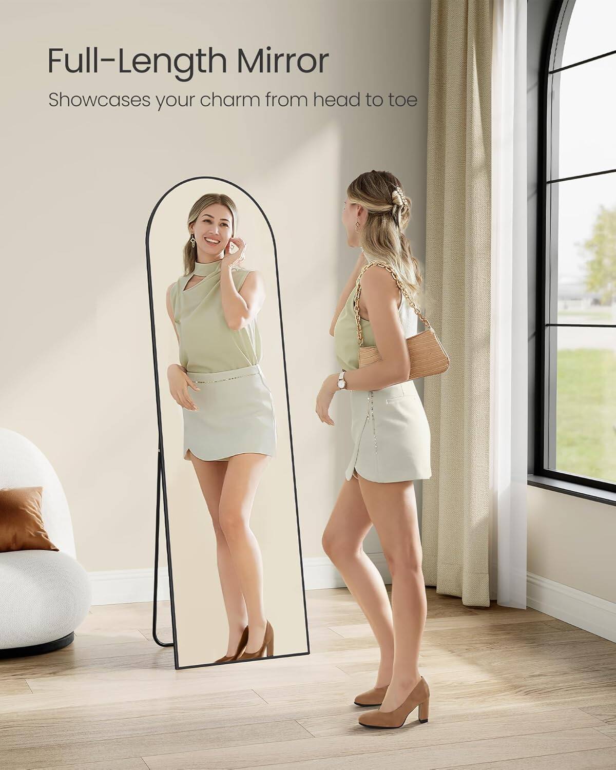 Full-Length Mirror
Showcases your charm from head to toe