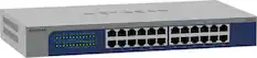 NETGEAR
1 3 5 7 9 11 13 15 17 19 21 23
On Link Blink = Activity
8 10 12 14 16 18 20 22 24
Green = 1000M Yellow = 100M/10M
1 3 5
16 18 Green
100M/10M
16 18
1 3 5
14 10 12
Power
6 8
2 4
19 20
21 22
23 24
GS524