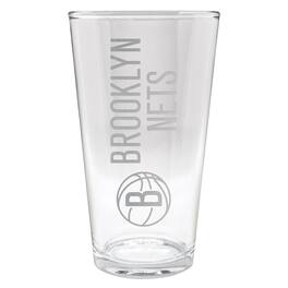 Great American Products - Brooklyn Nets Etched 16oz. Vertical Rally Cry Pint Glass - Multicolor