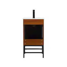 Elegant Kitchen and Bath - 18 Inch Single Bathroom Vanity In - Teak