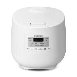 Cuckoo - Rice Cooker 12 Cups Cooked Warmer with Nonstick Pot 11 Menu Options and Micom Fuzzy Logic Tech (CR-0641F) - White