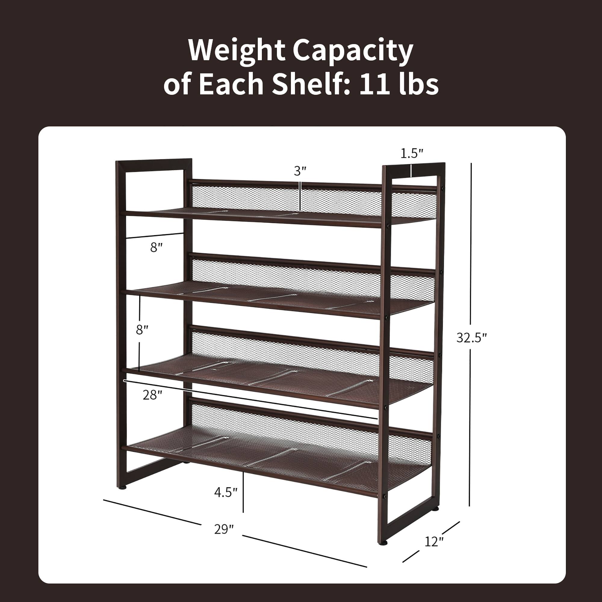 Weight Capacity of Each Shelf: 11 lbs 3" 1.5" 8" 8" 32.5" 28" 4.5" 29" 12"