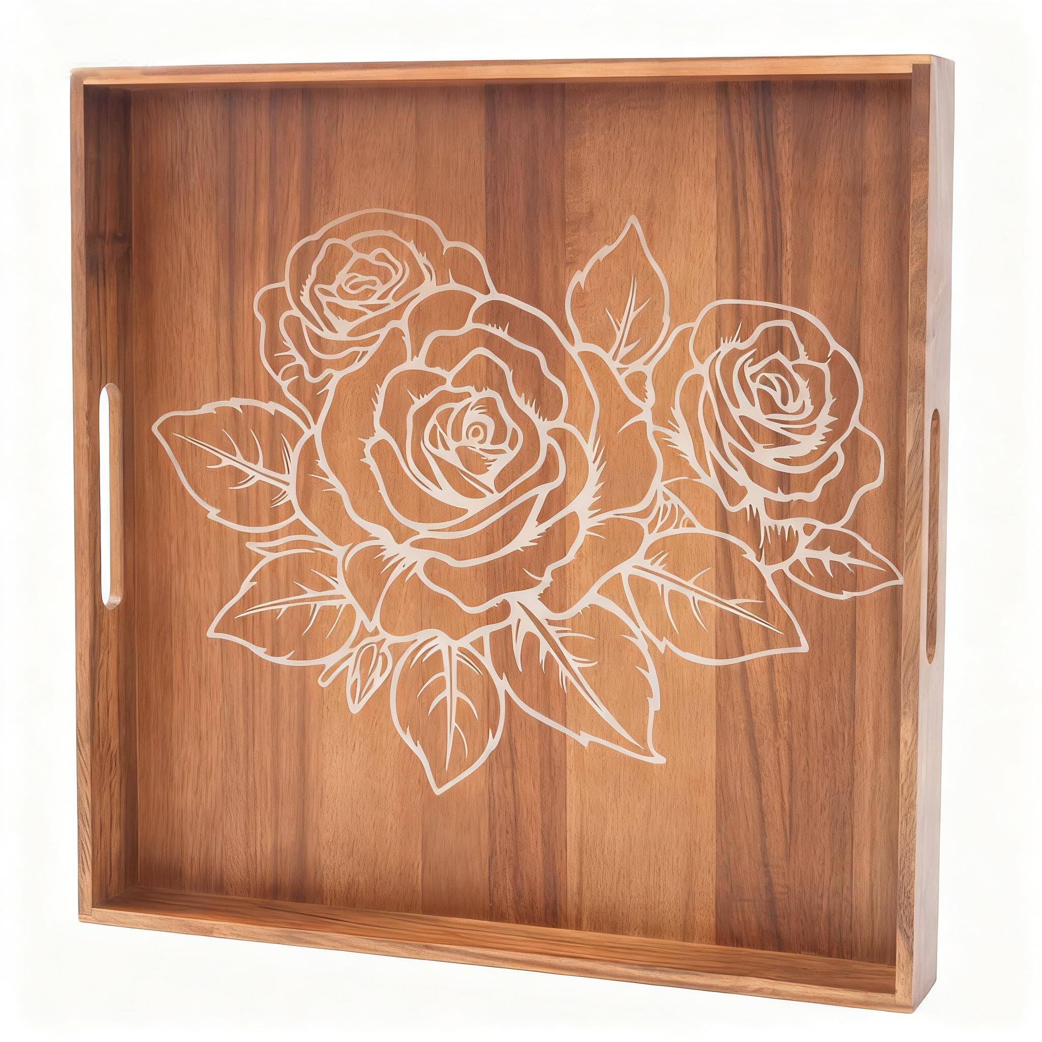 Square Tray Printed Flower-20 Inch