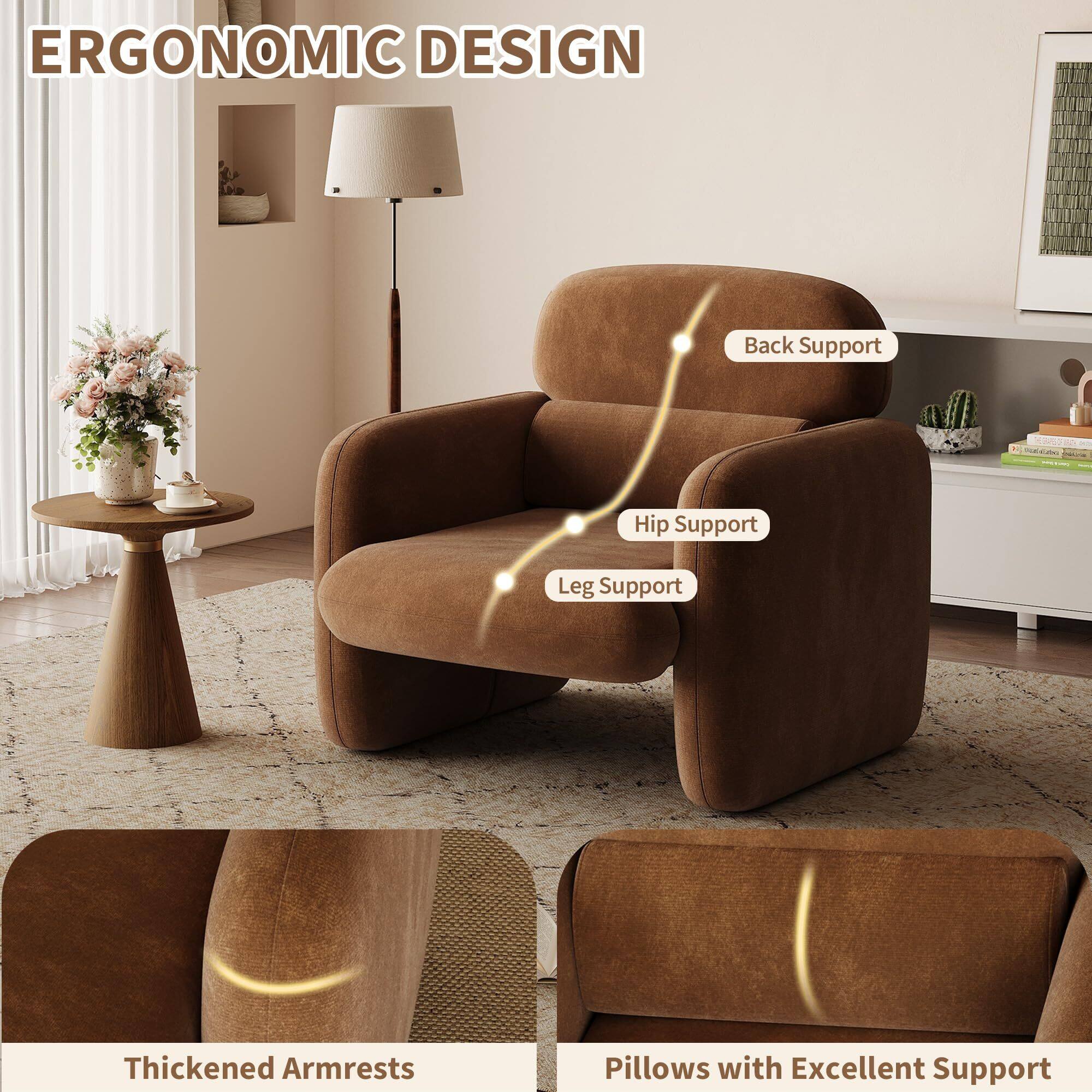 ERGONOMIC DESIGN

- Back Support
- Hip Support
- Leg Support
- Thickened Armrests
- Pillows with Excellent Support