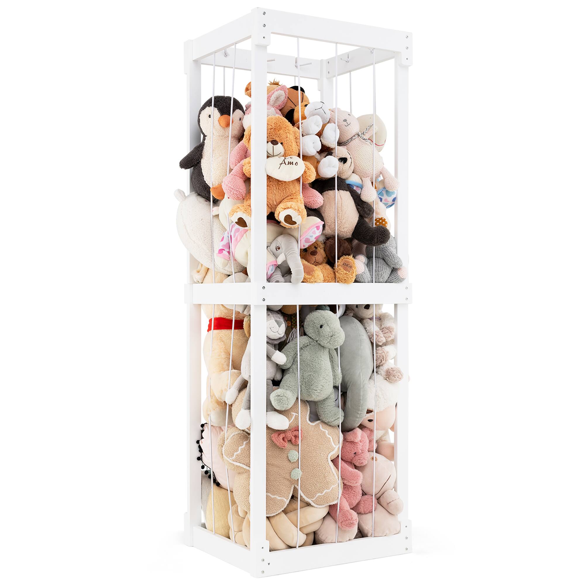 Alt View 9. Gymax - Gymax 300L Large Stuffed Animal Storage Space-saving Toy Storage Organizer w/Open Top White - White.