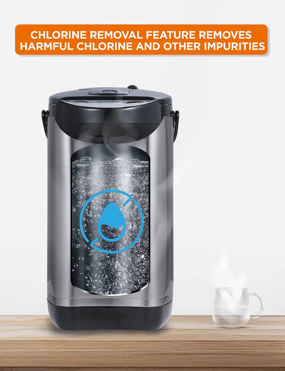 CHLORINE REMOVAL FEATURE REMOVES HARMFUL CHLORINE AND OTHER IMPURITIES