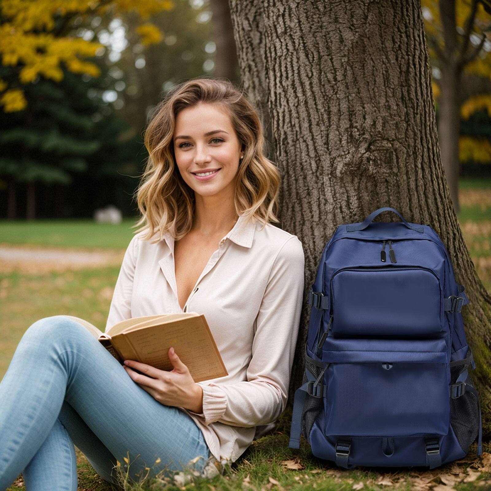 Alt View 6. Unique Bargains - 28L Laptop Backpack, Business for Men, Casual TSA Approved Travel for Women, Water Resistant Daypack - Blue.
