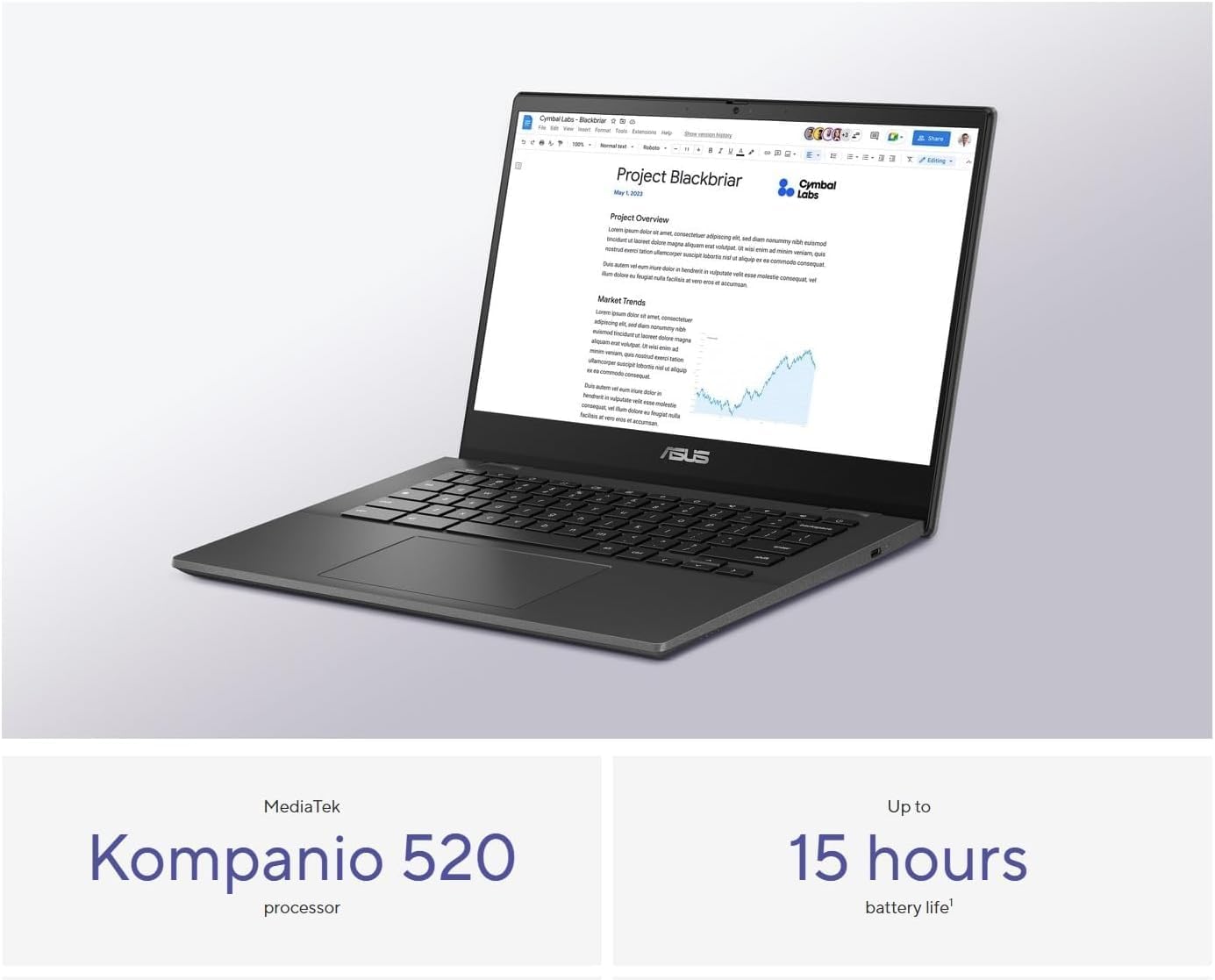 Alt View 2. ASUS - Chromebook CM1402 14" FHD Laptop - MediaTek Kompanio 520 - 4GB Memory - 128GB Storage(64GB+64GB SD Card) - Gravity Gray.