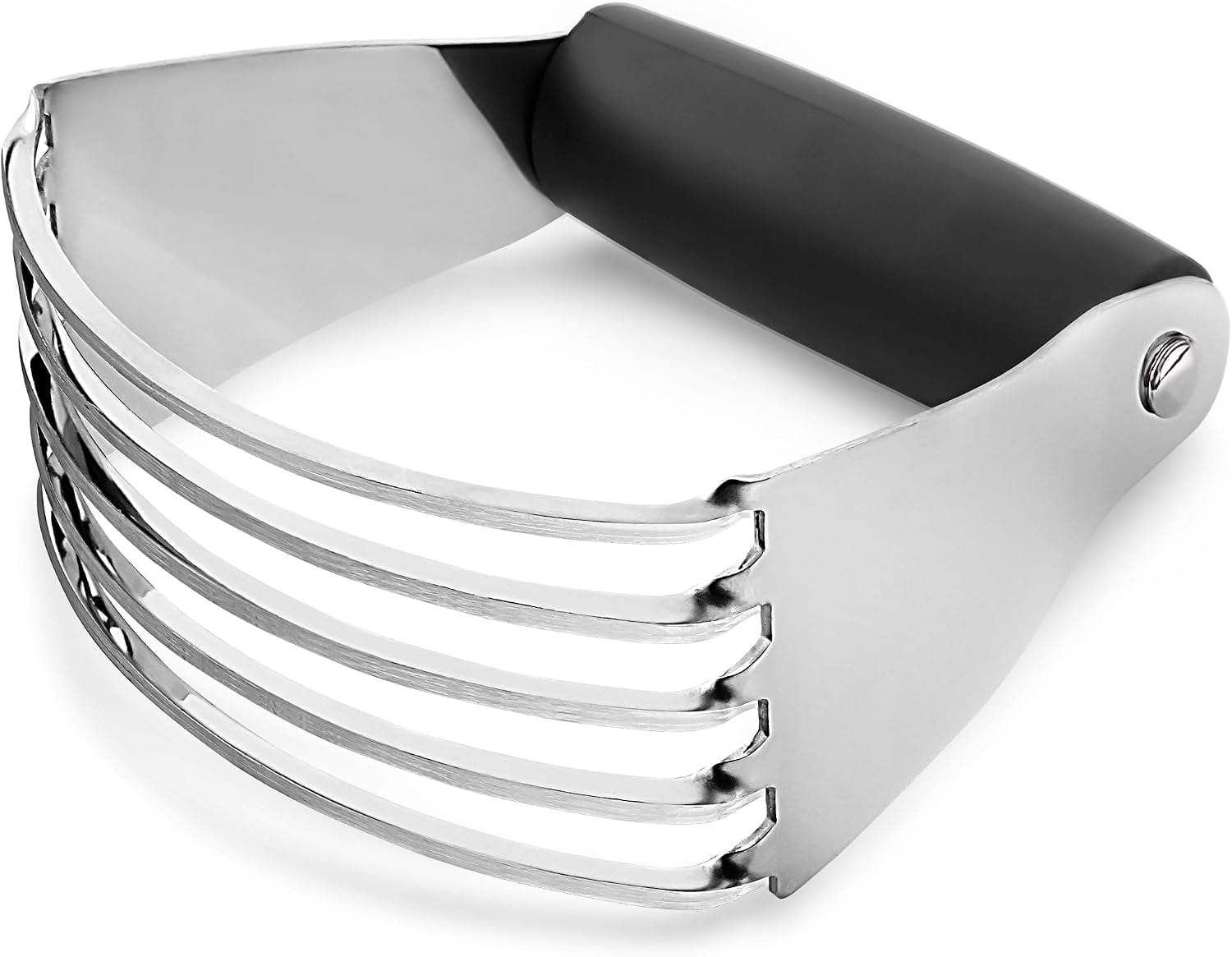 Zulay Kitchen - Dough Blender, Pastry Cutter Stainless Steel, Heavy Duty Pastry Blender and Dough Cutter with Blades - Black