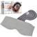 The text on the image reads: "SHARPER IMAGE HOT COLD WEIGHTED EYE MASK NOT COLD LIGHT BLOCKING EYE MASK BENEFITS: 1. Decreases puffiness 2. Improves circulation 3. Soothes irritated eyes 4. Alleviates sinus pressure 5. Relaxation 6. Eye strain relief 7. Eye moisture retention."