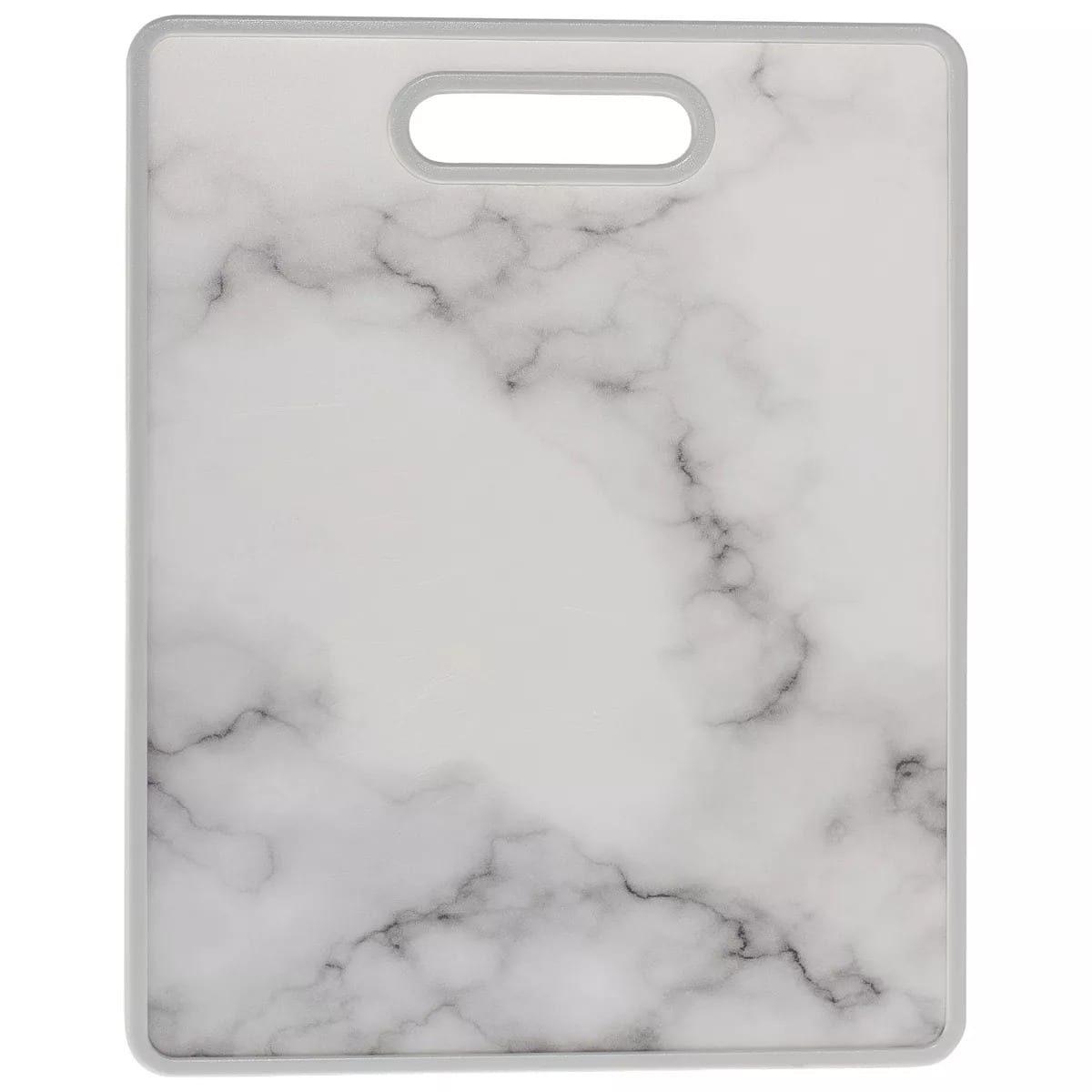 Elle Decor - 12" x 15" Kitchen Cutting Board - Designed Plastic, Nonslip, Easy-Grip Handle, Dishwasher Safe - Marble