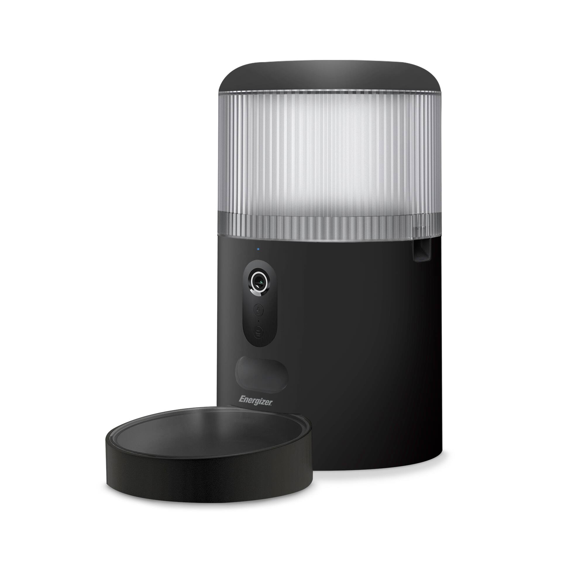 Alt View 4. Energizer - Smart Black Pet Feeder: Automatic 2K Camera & Scheduled Feeding - Black.
