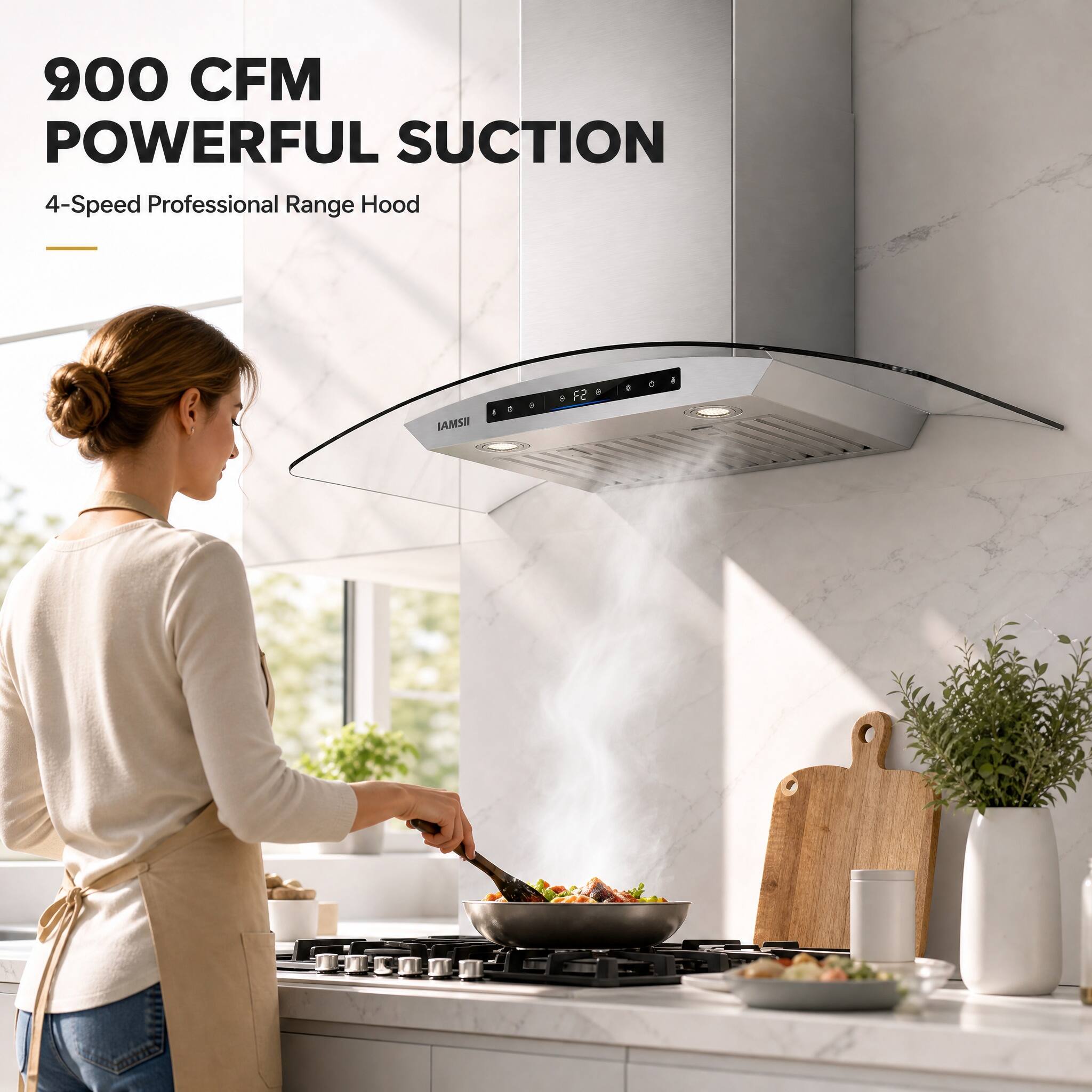 900 CFM POWERFUL SUCTION  
4-Speed Professional Range Hood  
LAMSI F2
