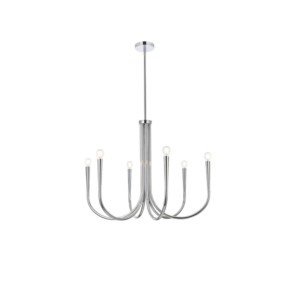 Alt View 4. Living District - Layne 30 inch chandelier in Chrome - Chrome.