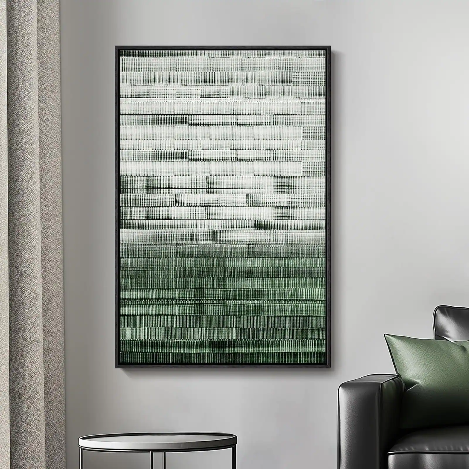 Alt View 7. Hirose Alice - Framed Abstract Canvas Wall Art Modern Art Prints Paintings Artwork for Walls Minimalist Dark Sage Pictures - Abstract Contrast 24" W x 36" H.