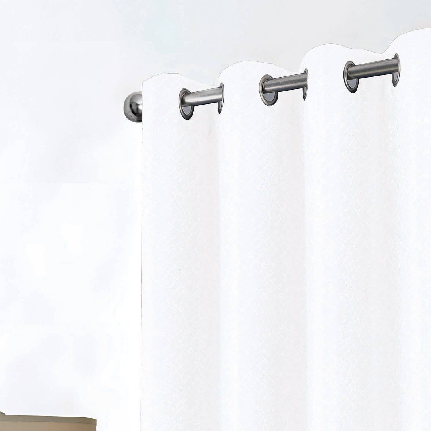 Left. RT Designers Collection - RT Designer Collection Cassi Shimmer Jacquard Grommet Curtain Panel 54" x 90" White - White.