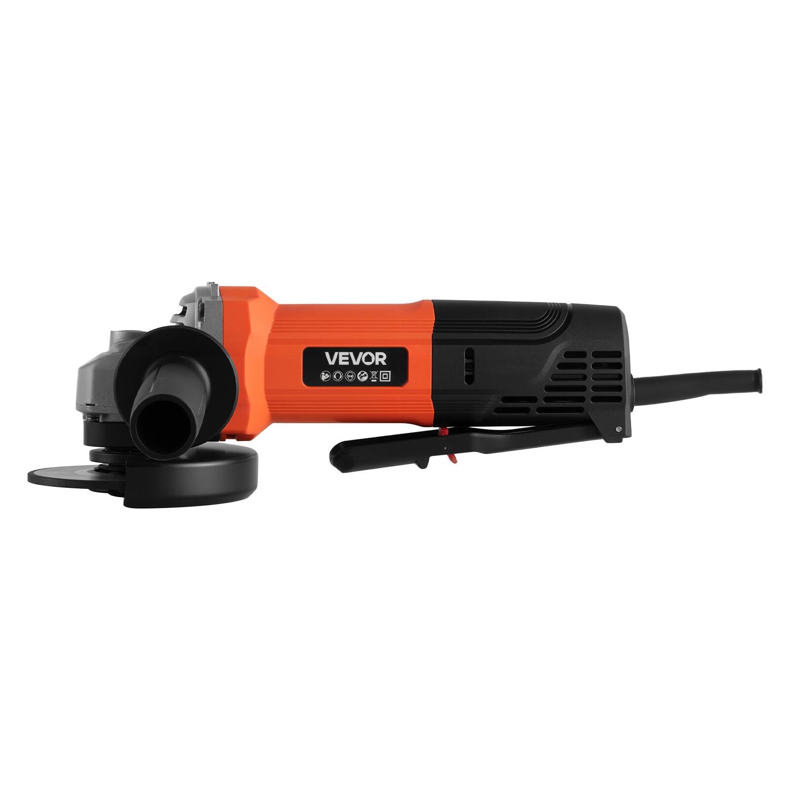 Alt View 5. VEVOR - Angle Grinder, 4-1/2" Electric Grinder Power Tool, 8Amps 12000RPM High-Speed Corded Angle Grinders with 230° Adjustable - Orange;Black.