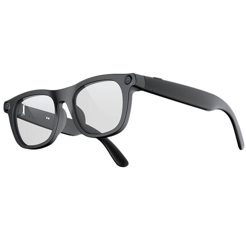 Front. Cluzine - Multifunctional AI Smart Glasses 1300W HD Camera Photo Video Music Translation AI Assistant Long Battery Life - Black.