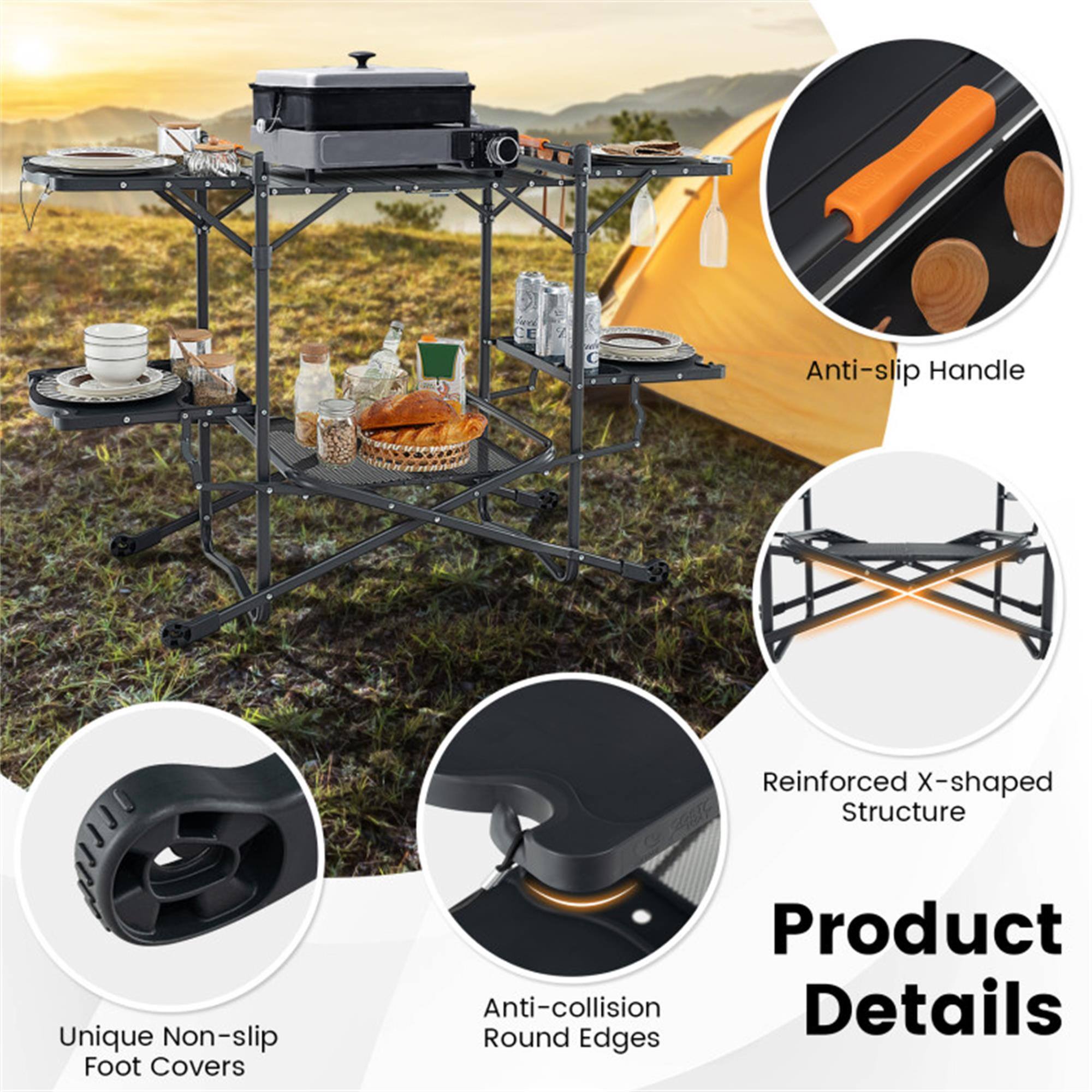 - Anti-slip Handle
- Reinforced X-shaped Structure
- Unique Non-slip Foot Covers
- Anti-collision Round Edges

Product Details