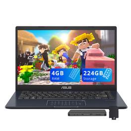 ASUS - 14" FHD Laptop,Intel Celeron N4500,4GB RAM,64GB eMMC+160GB Dock Station Set,Intel UHD Graphics,Win 11 Pro - Blue
