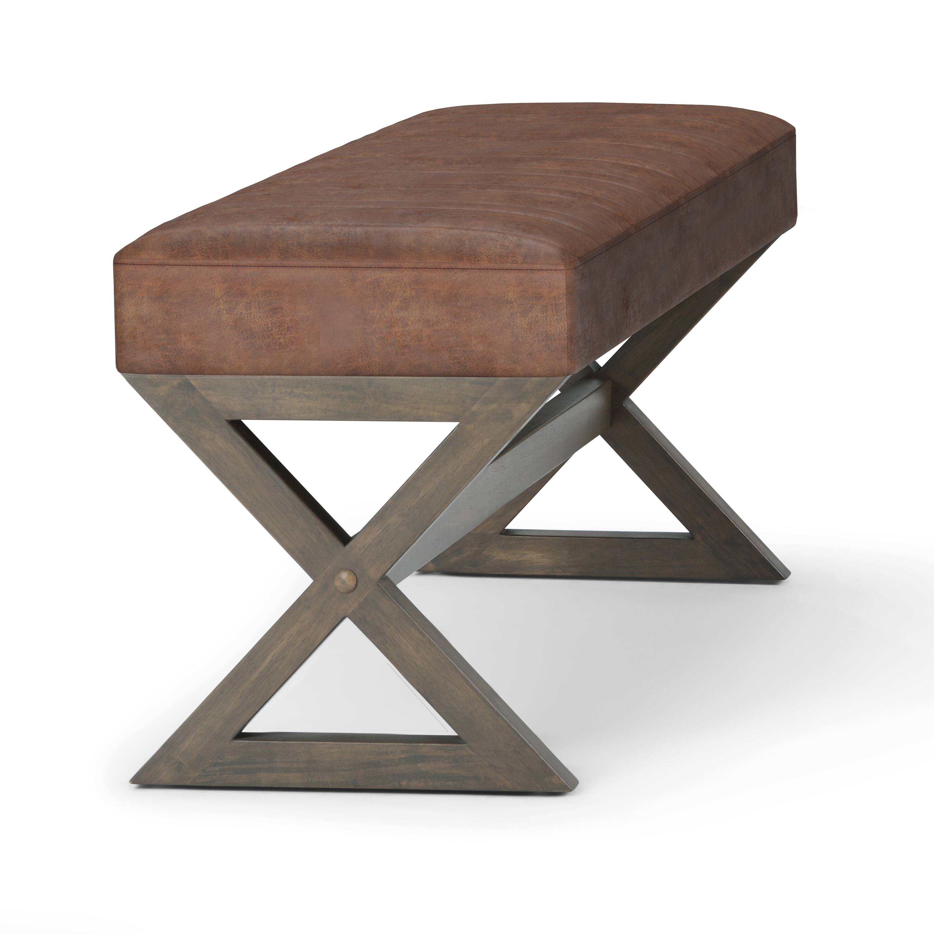 Alt View 14. Simpli Home - Salinger Large Ottoman Bench - Distressed Saddle Brown.