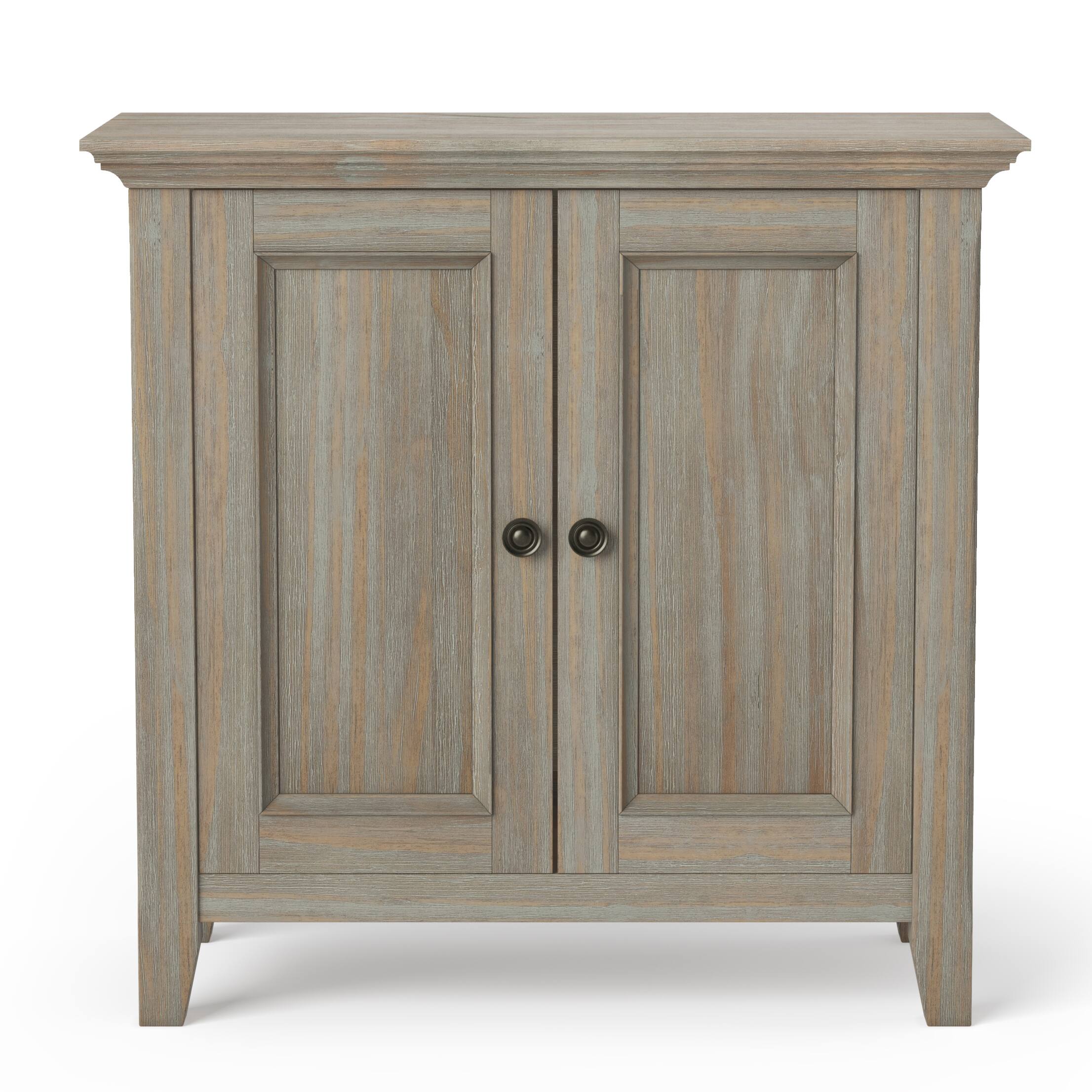 Alt View 12. Simpli Home - Amherst Low Storage Cabinet - Distressed grey.