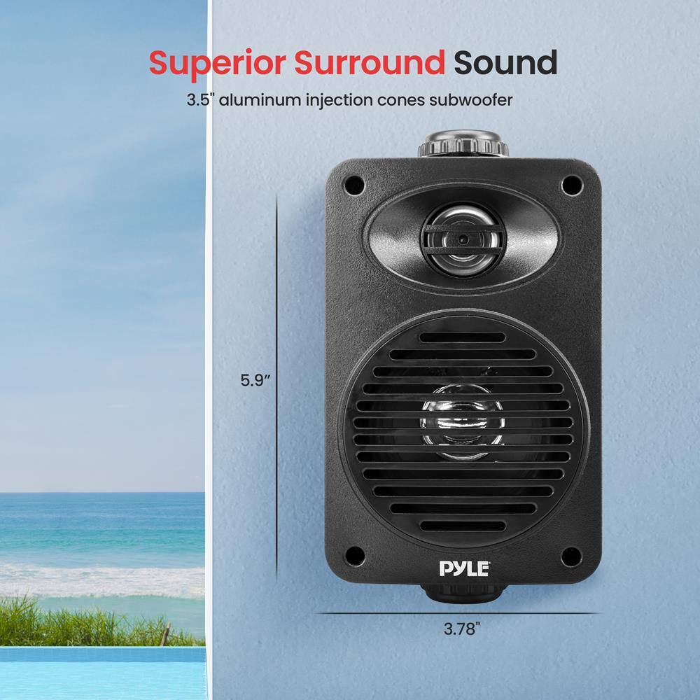 Superior Surround Sound  
3.5" aluminum injection cones subwoofer  

5.9"  
3.78"  

PYLE