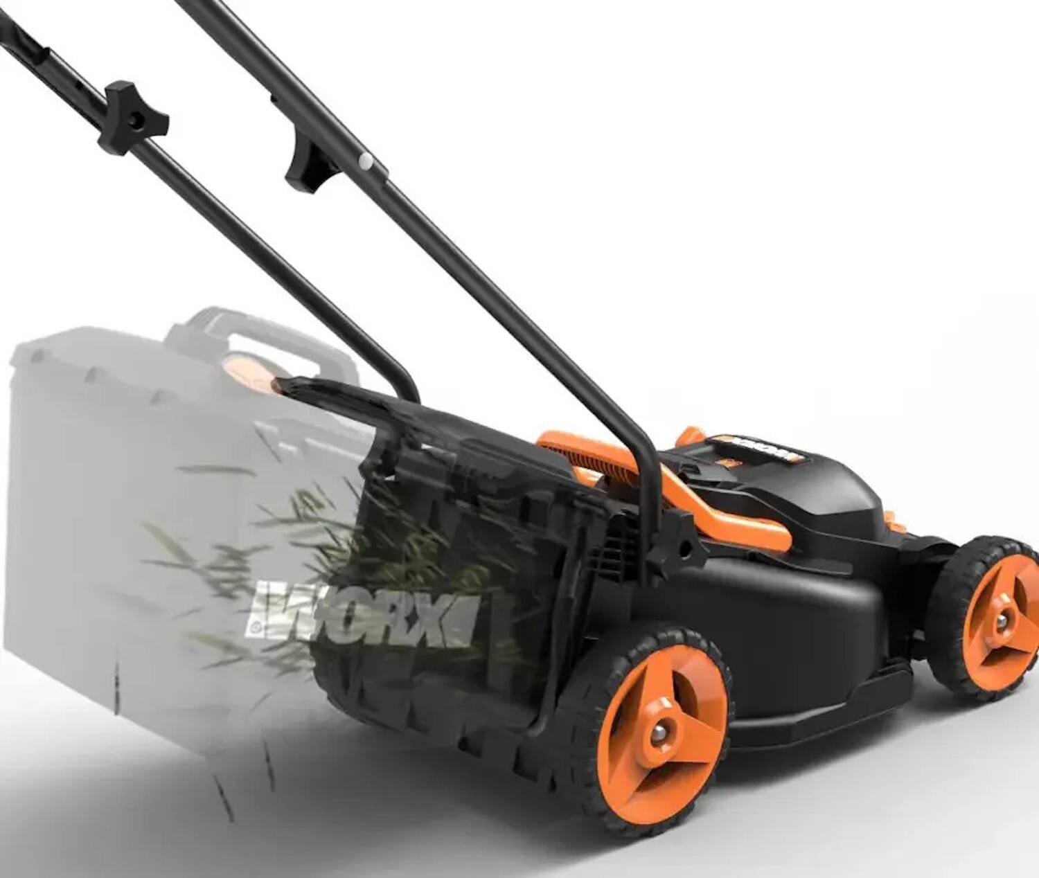 Alt View 5. WORX - WG779 40V 14" Lawn Mower with Grass Collection Bag and Mulcher (2 x 4.0 Ah Batteries and 1 x Charger) - Black.