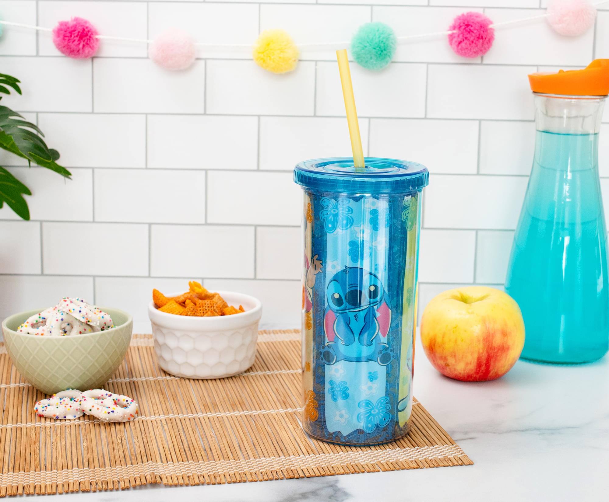 Alt View 3. Disney - Disney Lilo & Stitch Scrump 20-Ounce Plastic Carnival Cup With Lid and Straw - Blue.