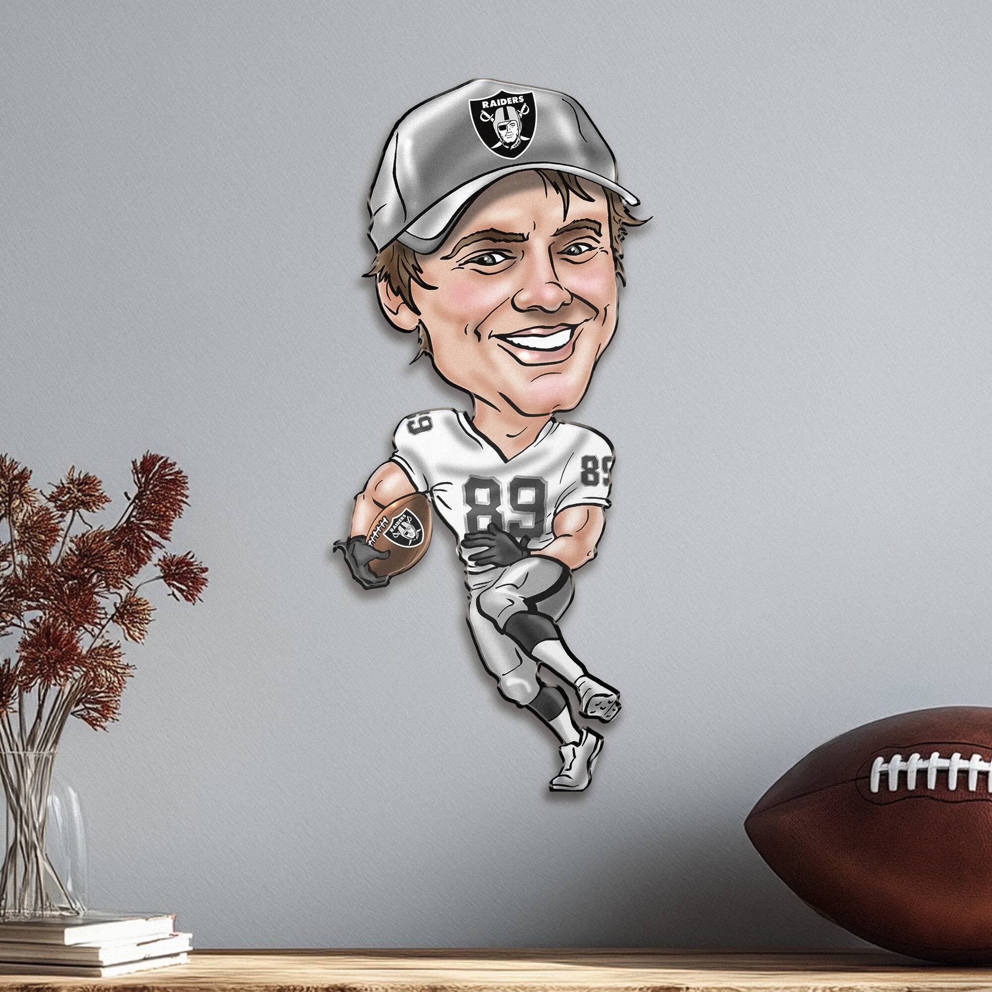 Alt View 1. Sporticulture - Brock Bowers Las Vegas Raiders Metal Caricature Wall Art - Black.