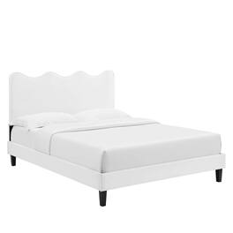 Modway - Current Performance Velvet Full Platform Bed - White